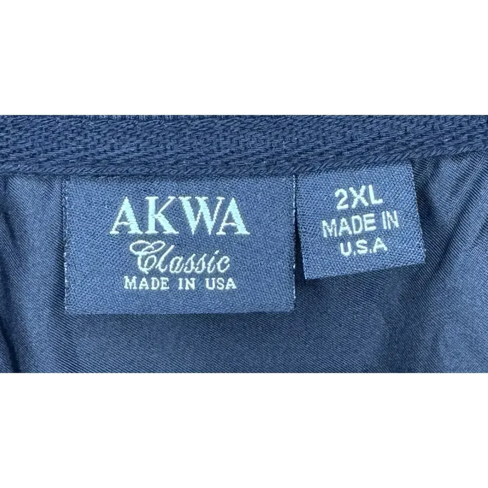 VINTAGE AKWA CLASSIC WINDBREAKER V NECK GOLF VEST 2XL Made In USA